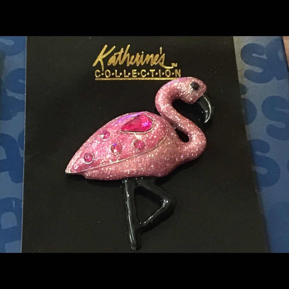 Katherine’s Collection flamingo pin new
